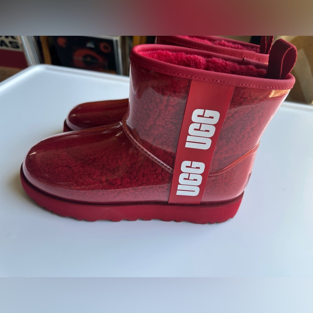 UGG Women's Classic Clear Mini Ankle Boots Red US Size‎ 7 - Picture 6 of 16